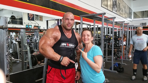 Morgan Aeste, aka The Big Rock, Batista Gremaud at Gold's Gym, Venice, Mecca of bodybuilding